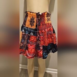 Unlisted Women's High Waist Patchwork Shorts - Red, Black, Orange